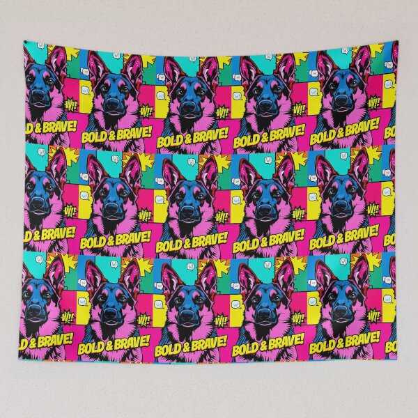 Item preview, Bold Colors, Brave Heart German Shepherd Pop Art designed and sold by Cute-Cuddles.