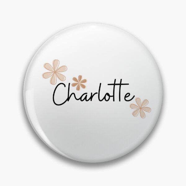 Item preview, "Charlotte" name with beige flowers designed and sold by Rocky Designs.