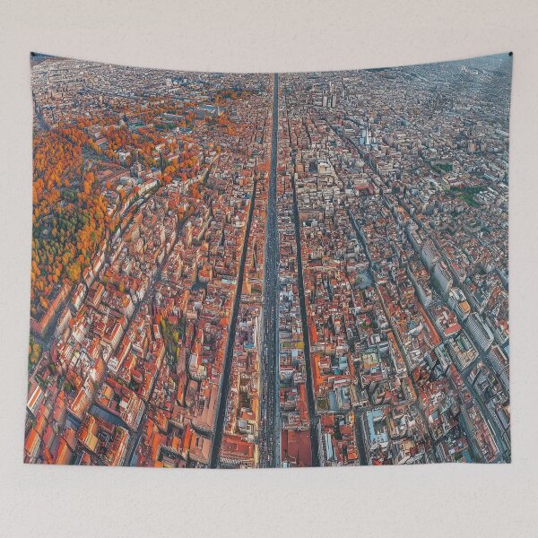 Item preview, Aerial View of a Cityscape Divided by a Long Road designed and sold by landletsy.
