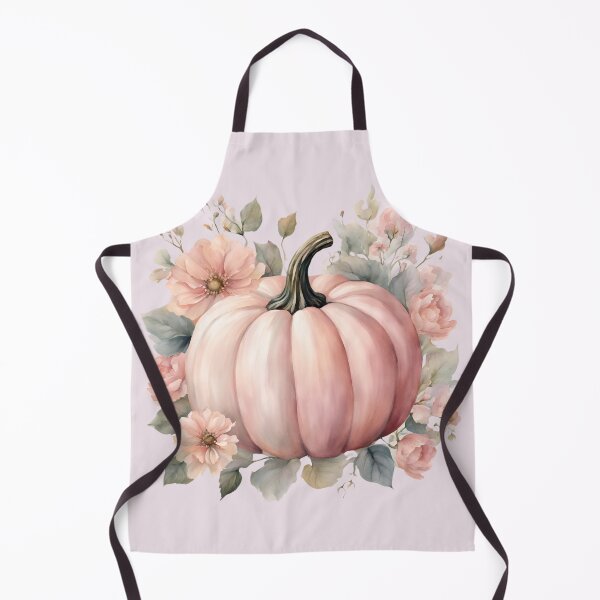 Item preview, Pink Pastel Pumpkin in Pastel Flowers, Vintage Cute Halloween, Watercolor Pattern designed and sold by KolorellaS.
