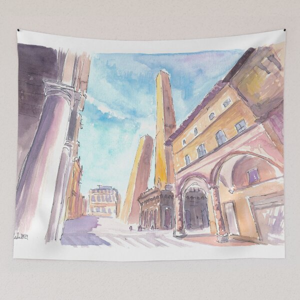 Item preview, The Amazing Two Towers in Bologna Emilia Romagna Italy designed and sold by artshop77.