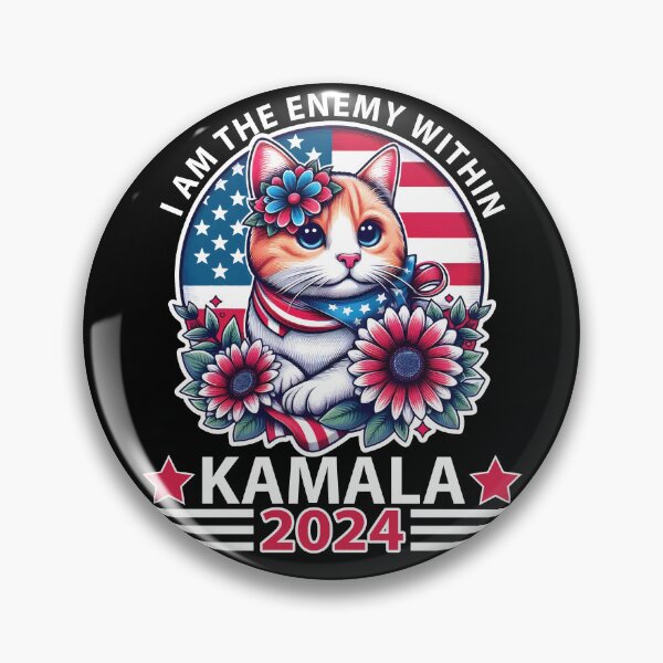 Item preview, Vote Pro Kamala I Am The Enemy Within 2024 Cat Lady USA Flag designed and sold by wtfbba.
