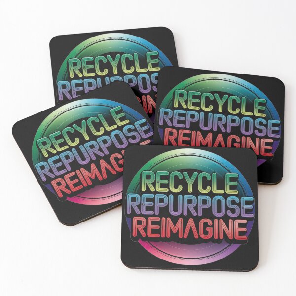 Item preview, Colorful Recycle Repurpose Reimagine | Environmental | Earth Day designed and sold by PinkGoddessLove.