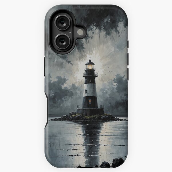 Item preview, Phare - Peinture à l'huile paysages calmes designed and sold by cvisionarts.