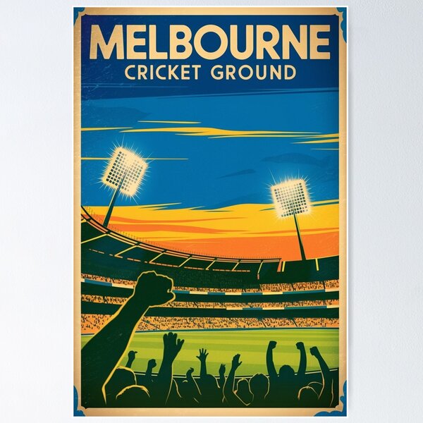 Item preview, Melbourne Vintage Travel Poster designed and sold by TravelerRat.