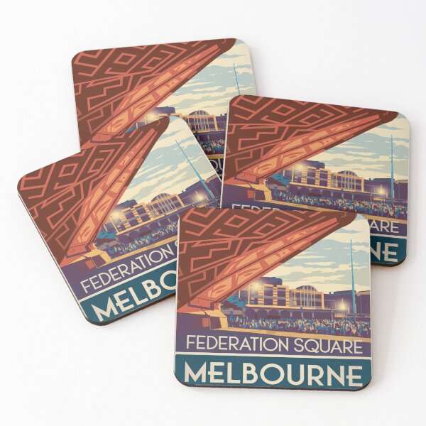 Item preview, Melbourne Vintage Travel Poster designed and sold by TravelerRat.