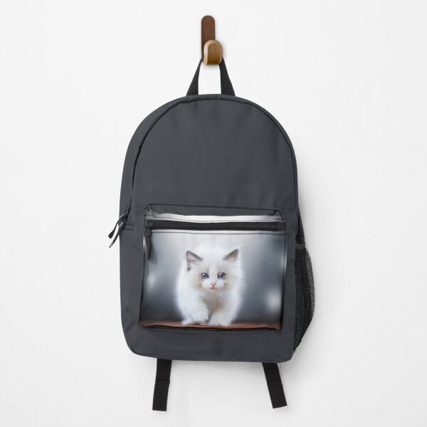 Item preview, Adorable Fluffy Ragdoll Kitten with Bright Blue Eyes Walking Forward - Photography and Edition  designed and sold by MrGreenDragon.