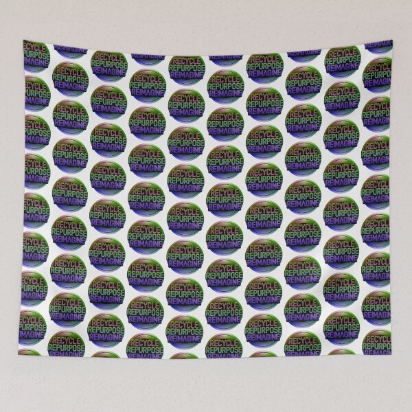 Item preview, Blue Recycle Repurpose Reimagine | Environmental | Earth Day designed and sold by PinkGoddessLove.
