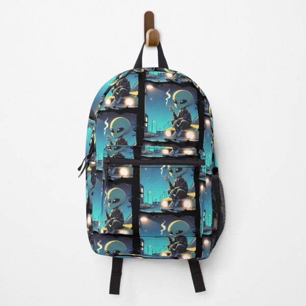 Item preview, Alien Chilling with a Cigarette on a Car Cartoon Art designed and sold by Hungry-Murphy.