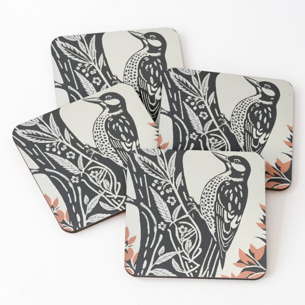 Item preview, Woodpecker in linocut style designed and sold by DJVYEATES.