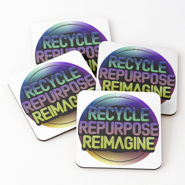 Item preview, Yellow Recycle Repurpose Reimagine | Environmental | Earth Day designed and sold by PinkGoddessLove.