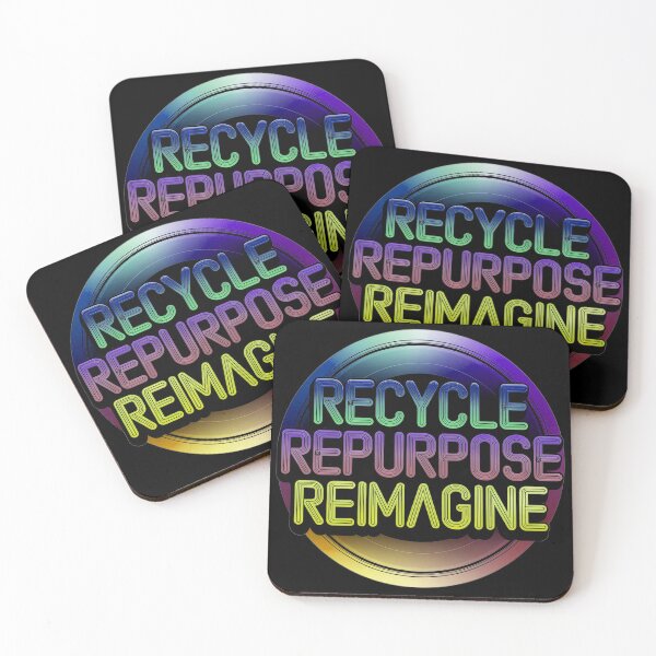 Item preview, Yellow Recycle Repurpose Reimagine | Environmental | Earth Day designed and sold by PinkGoddessLove.