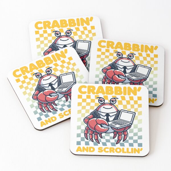 Item preview, Crab with Laptop - Crabbin' and Scrollin' designed and sold by MaateoDesign.