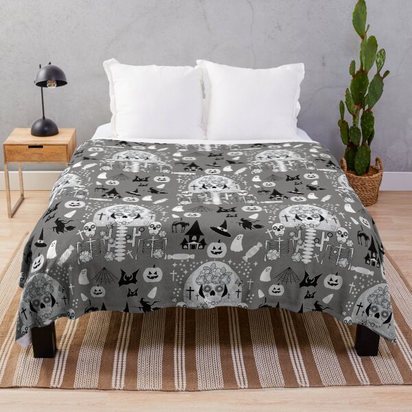 Item preview, Ghosts & Skulls: Halloween and Day of Dead Mix Party on Gray Background designed and sold by IraNiva.