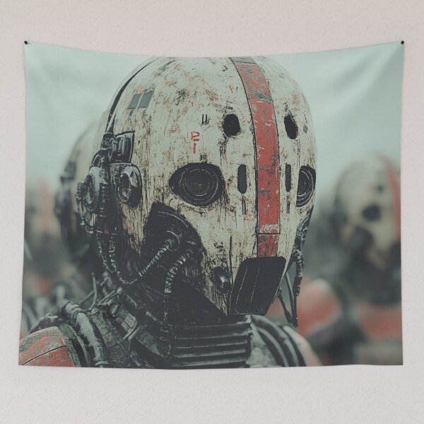 Item preview, Worn Battle Robot with Red Markings designed and sold by landletsy.