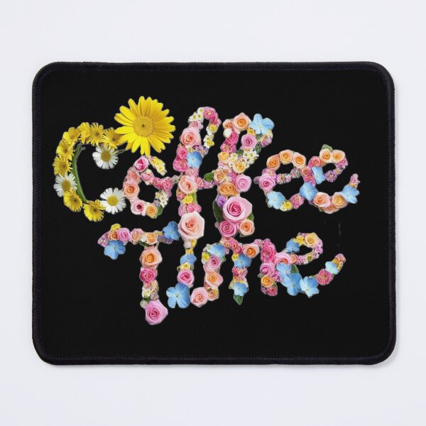 Item preview, Coffee time inscription with colorful flowers designed and sold by KusyArt.