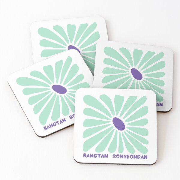Item preview, BTS Mint Green and Purple Retro Flower designed and sold by MintMochaMatcha.