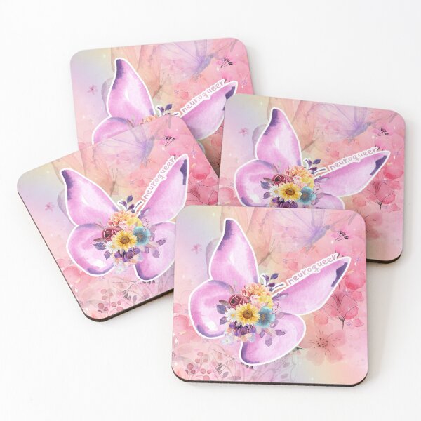 Item preview, Neuroqueer Pink Butterfly Collage designed and sold by Swan and Raven Studio.