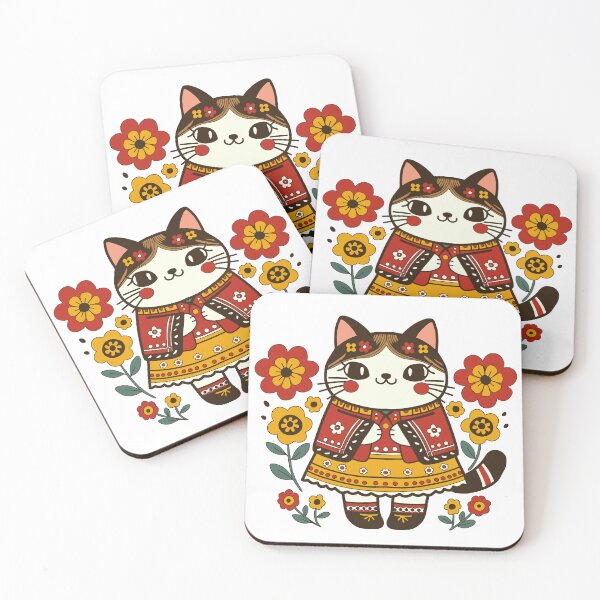 Item preview, KittyKat - Cute Girly Cat with Flowers designed and sold by KittyKatCats.