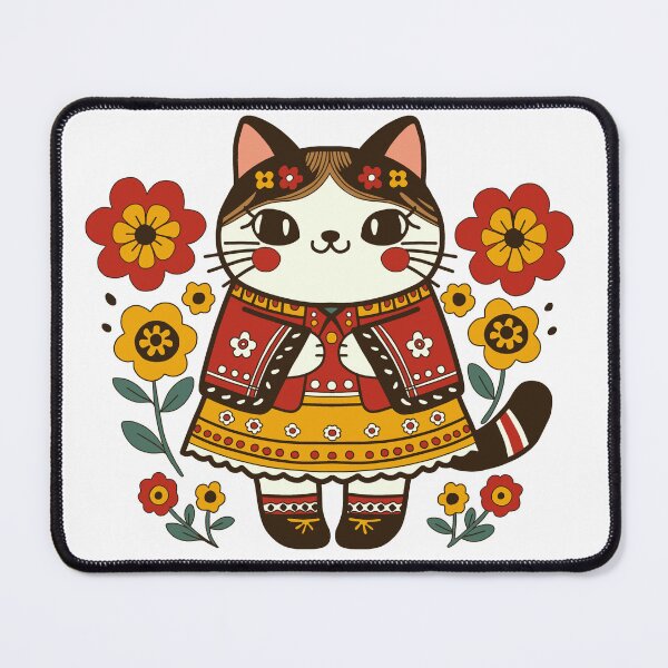 Item preview, KittyKat - Cute Girly Cat with Flowers designed and sold by KittyKatCats.