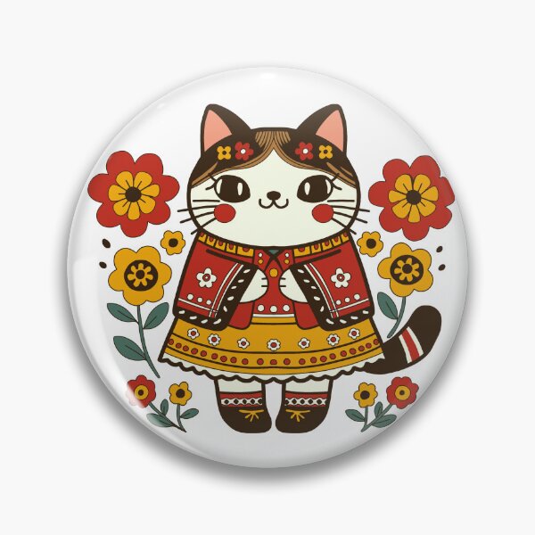 Item preview, KittyKat - Cute Girly Cat with Flowers designed and sold by KittyKatCats.