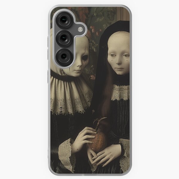Item preview, Victorian Figures Holding a Pumpkin in a Haunted Portrait designed and sold by landletsy.