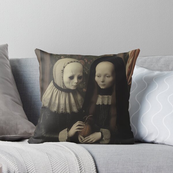 Item preview, Victorian Figures Holding a Pumpkin in a Haunted Portrait designed and sold by landletsy.
