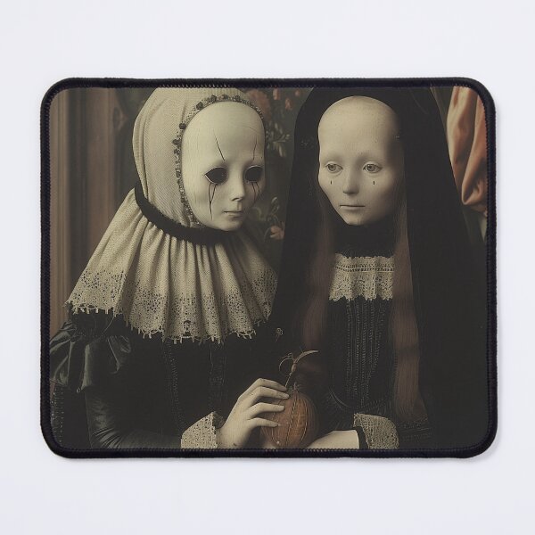 Item preview, Victorian Figures Holding a Pumpkin in a Haunted Portrait designed and sold by landletsy.