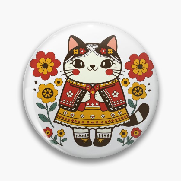 Item preview, KittyKat - Cute Girly Cat with Flowers designed and sold by KittyKatCats.
