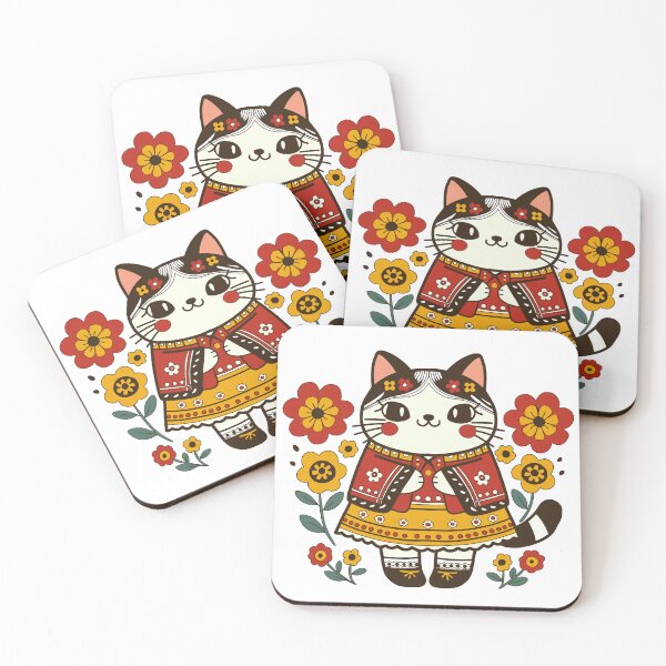 Item preview, KittyKat - Cute Girly Cat with Flowers designed and sold by KittyKatCats.