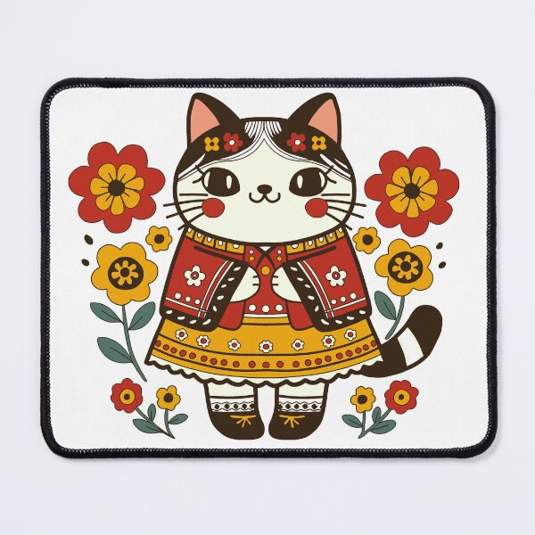 Item preview, KittyKat - Cute Girly Cat with Flowers designed and sold by KittyKatCats.