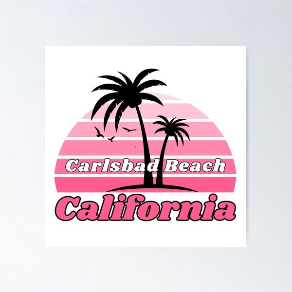 Item preview, Retro Cool Carlsbad Beach California Palm Tree at Sunset Souvenirs designed and sold by karmdaf.
