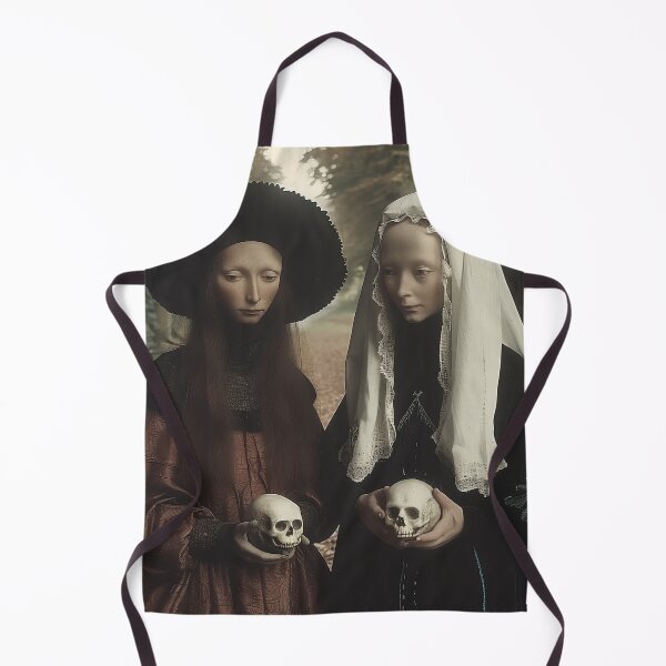 Item preview, Victorian Women Holding Skulls in a Gothic Scene designed and sold by landletsy.