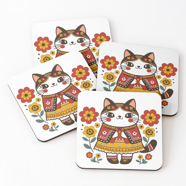 Item preview, KittyKat - Cute Girly Cat with Flowers designed and sold by KittyKatCats.