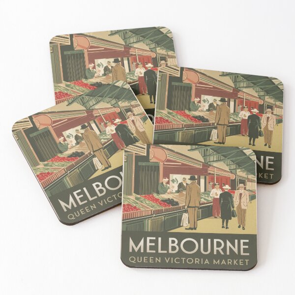 Item preview, Melbourne Vintage Travel Poster designed and sold by TravelerRat.