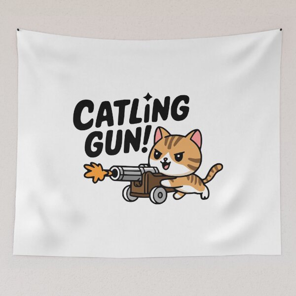 Item preview, Catling Gun! Cute Gatling Gun Cat designed and sold by PMCreative.