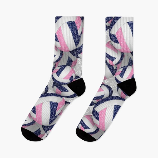 Item preview, Navy blue pink boho floral doodle volleyball designed and sold by katzdzynes.