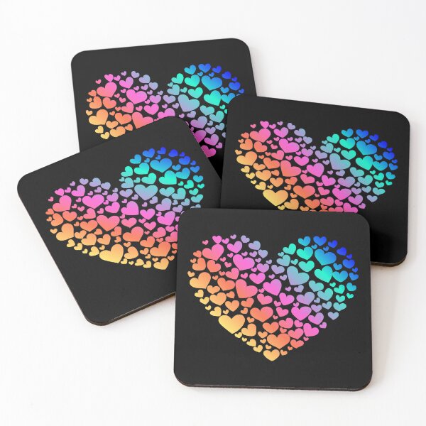Item preview, Rainbow heart illustration, colorful heart made of little hearts designed and sold by GinyHappyLogo.