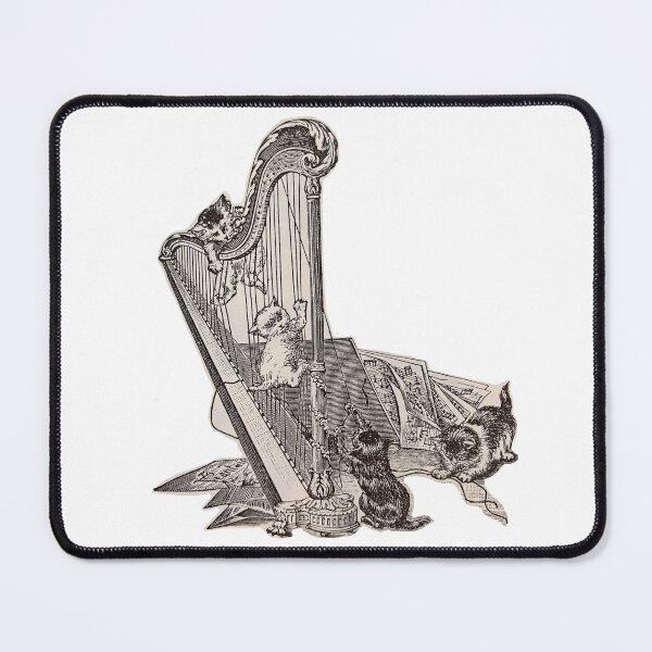 Item preview, Harp Sketch Music Instrument Cats Kittens designed and sold by natureinfocus.