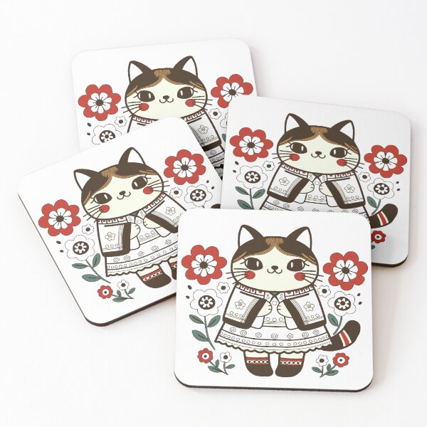 Item preview, KittyKat - Cute Girly Cat with Flowers designed and sold by KittyKatCats.