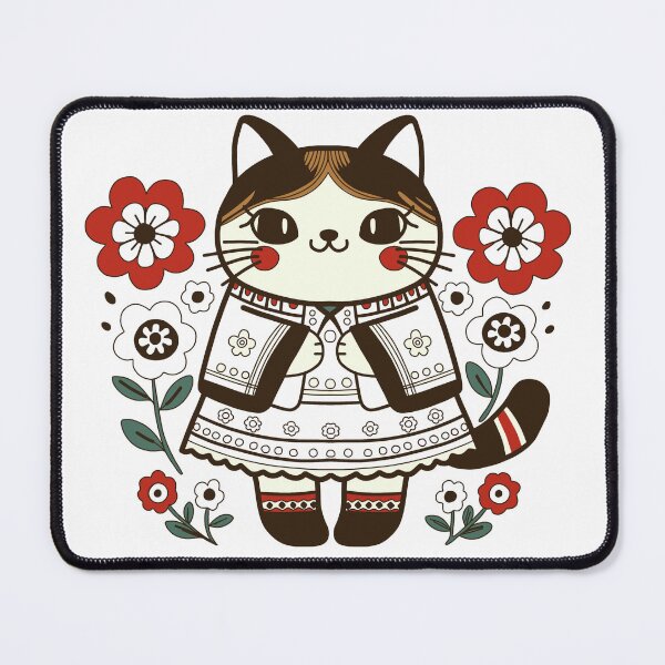 Item preview, KittyKat - Cute Girly Cat with Flowers designed and sold by KittyKatCats.
