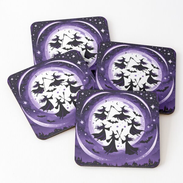 Item preview, Witches Flying Under the Enchanted Moon designed and sold by MandalasShops.