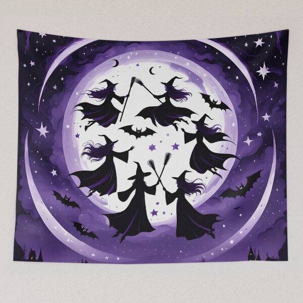 Item preview, Witches Flying Under the Enchanted Moon designed and sold by MandalasShops.