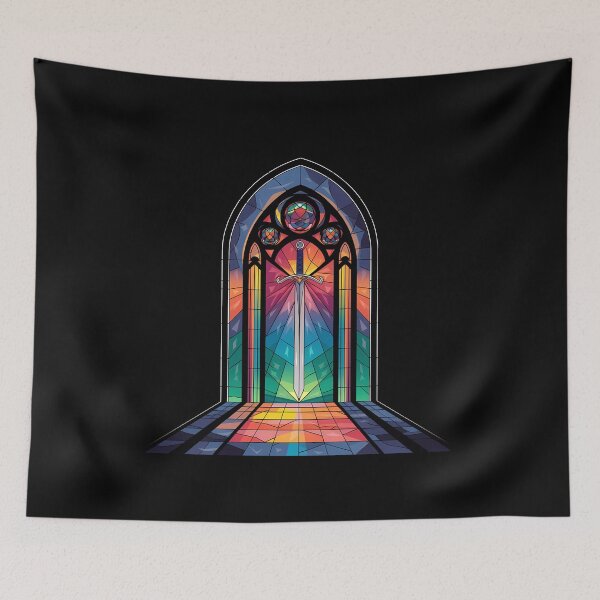 Item preview, Stainglass The Sword Retro Gothic Portal,  designed and sold by VitrauxNoirs.