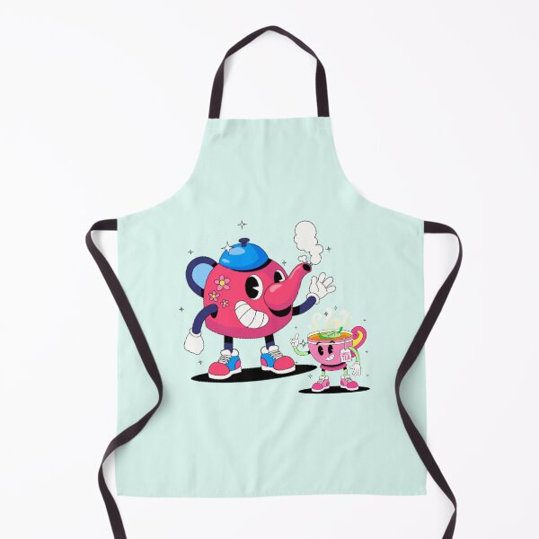 Item preview, Laughing Cartoon Teapot with a Pink Cup designed and sold by nada-art.