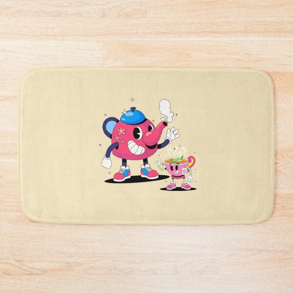 Item preview, Laughing Cartoon Teapot with a Pink Cup designed and sold by nada-art.