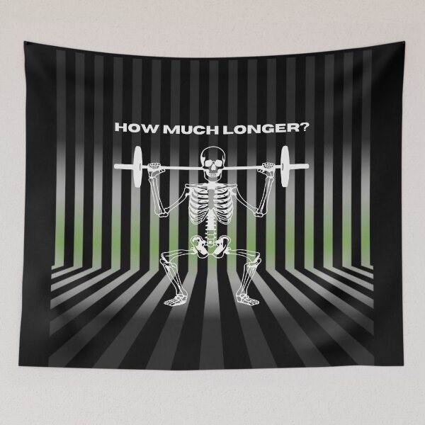 Item preview, How Much Longer, Agender pride Flag, Skeleton Weightlifting graphic, gym, weightlifting, skeleton, funny lgbtq, fitness,  designed and sold by PrideBeProud.