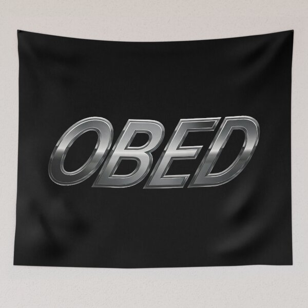 Item preview, Silver typography OBED designed and sold by Darkifun.