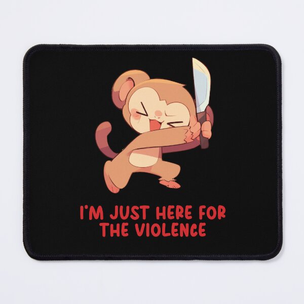 Item preview, I'm Just Here For The Violence - Cute Funny Monkey Holding Knife designed and sold by aresmeris.