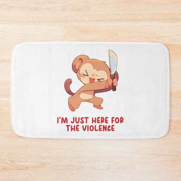 Item preview, I'm Just Here For The Violence - Cute Funny Monkey Holding Knife designed and sold by aresmeris.